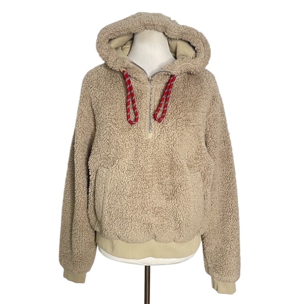 Lululemon Oh So Sherpa Half Zip Soft Fleece Beige Jacket Pullover Hoodie